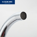 LEDEME Kitchen Faucets Silver White Kitchen Faucet Tap Single Hole Handle Swivel 360 Degree Water Mixer Taps L4003W