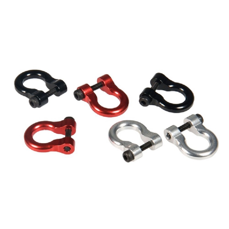 4Pcs/Set Metal Trailer Hook Hitch Tow Shackles for SCX10 Trx4 1/10 RC Crawler RC Parts Accessories,Silver