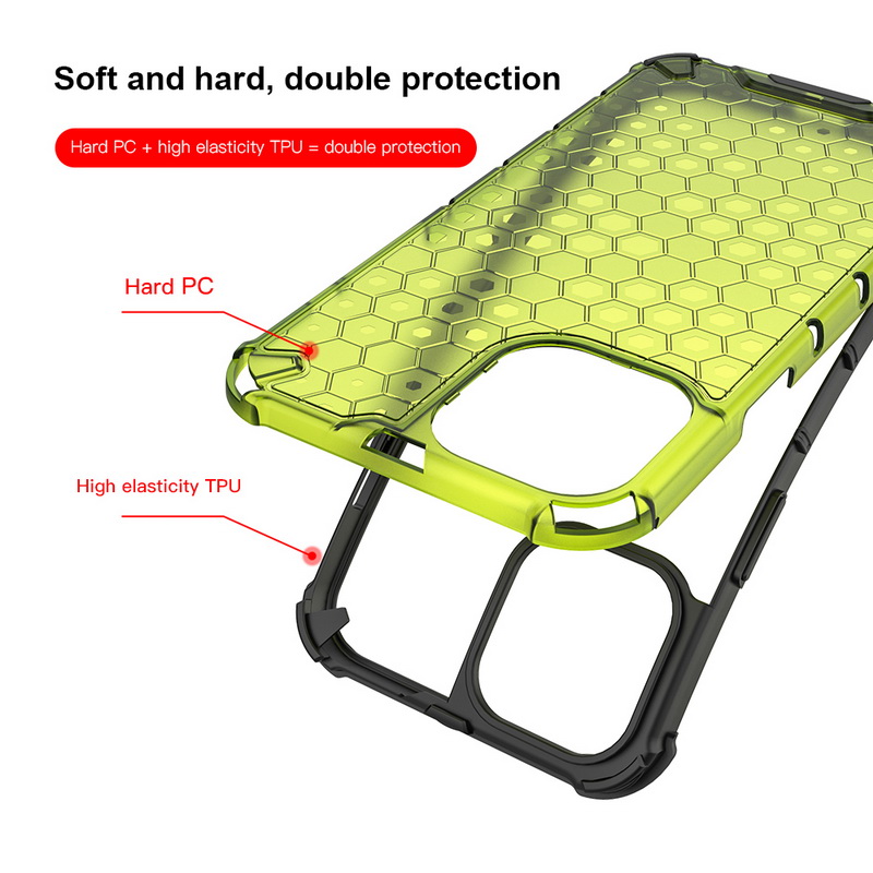 Hybrid TPU+PC Shockproof Armor Case Cover For iPhone X XR Xs Max 10 7 7plus 8 8plus 6 6s s Plus Clear Honeycomb Phone Cover Case