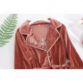 3 Pieces Women Pajamas Sets Golden Velvet Flamingo Sleepwear Nightwear Pyjama Spaghetti Strap Warm Sleep Lounge Pijama Mujer