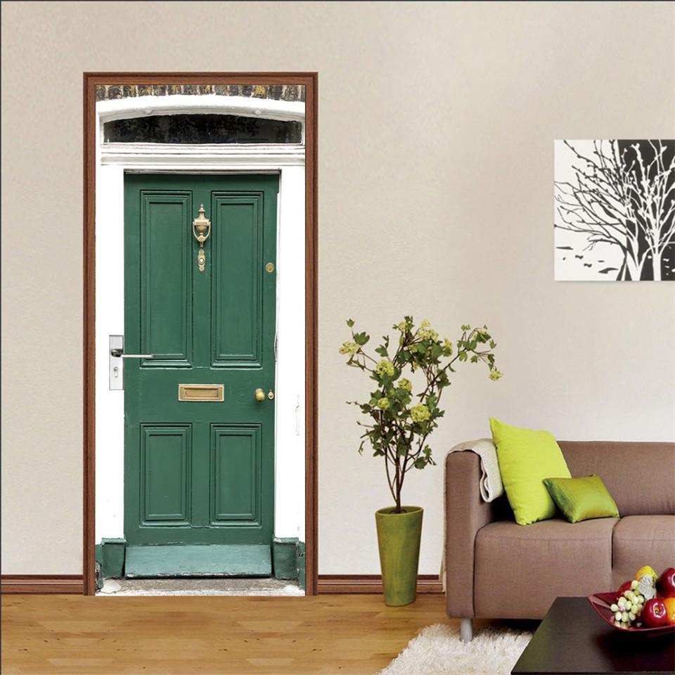 3d Landscape Door Sticker For Living Room Corridor Bedroom Art Home Decor Decal DiY Self-adhesive Wallpaper For Doors Renovation