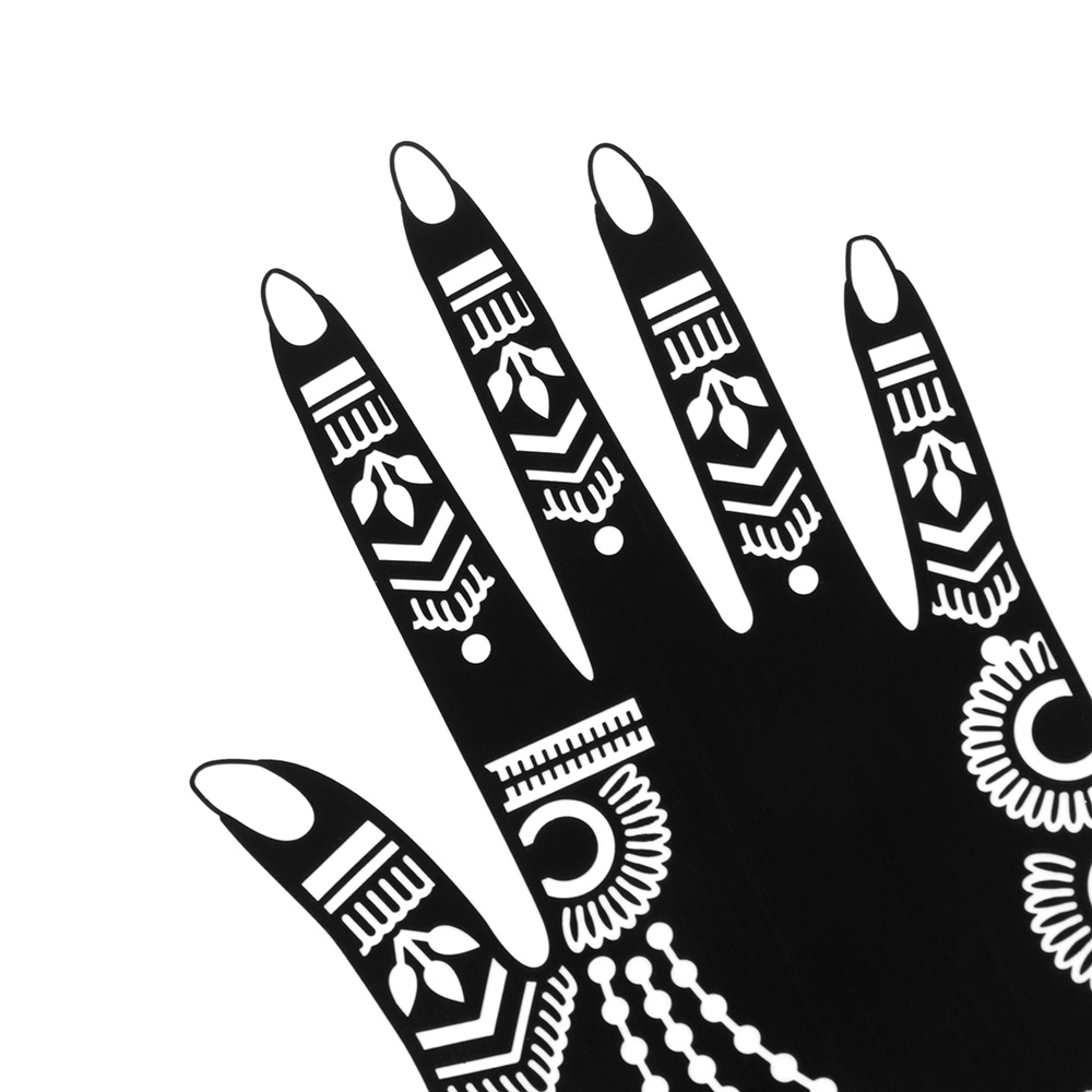 1 Pairs Henna Tattoo Stencil Temporary Hand Tattoo Body Art Sticker Template Indian Wedding Painting Henna Kit Tool Random Style