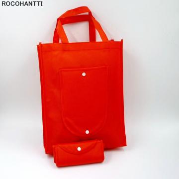 Eco-friendly 100% PP Biodegradable Non-Woven Fabric Bag Recyclable Wallet Style Foldable Nonwoven Non Woven Shopping Bag Red