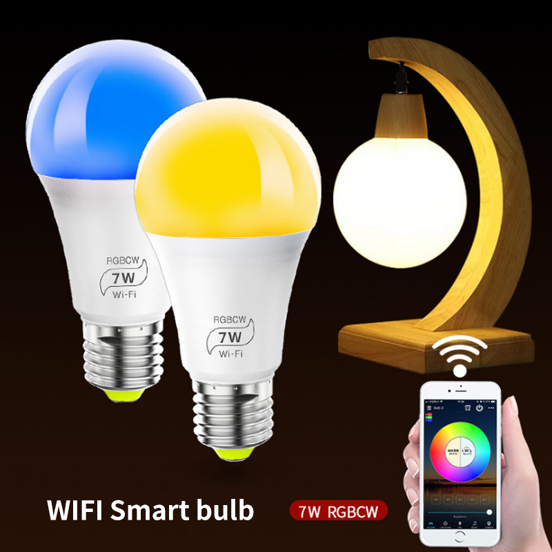 LED WIFI Smart Bulb Supports Alexa Google Home IFTTT Smart Voice Control Bulb Lamp B22 E26 E27 Screw Smart Lamp Home Outdoor