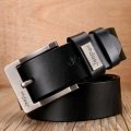 Genuine Leather For Men High Quality Black Buckle Jeans Belt Cowskin Casual Belts Business Belt Cowboy Waistband