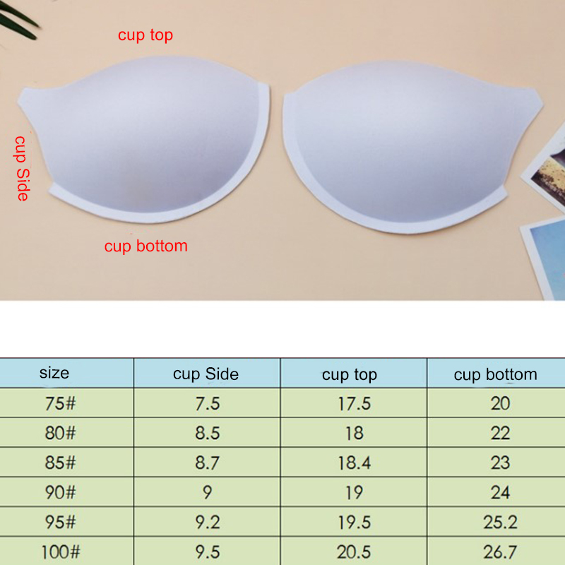 Soft Foam Insert Chest Cup Women Intimates Accessories 1Pair Black Or White Sew In Bra Cups Pads Push Up Swimwear Dress Corset