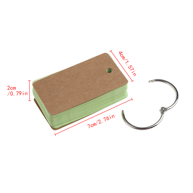 Kraft Paper Binder Ring Easy Flip Flash Cards Study Memo Pads Bookmark School Office Supply Student Stationery