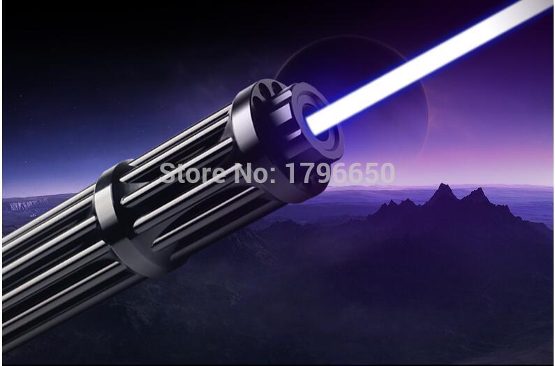 High Power Military 450nm 100w 100000m Blue Laser Pointers Flashlight Light Burning Match/dry Wood/black/Burn cigarettes Hunting