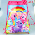 1 Pcs My Little Pony Non-woven Fabric Drawstring Backpack Party Supplies Kids Girl Travel School Bag Birthday Gift Storage Bags