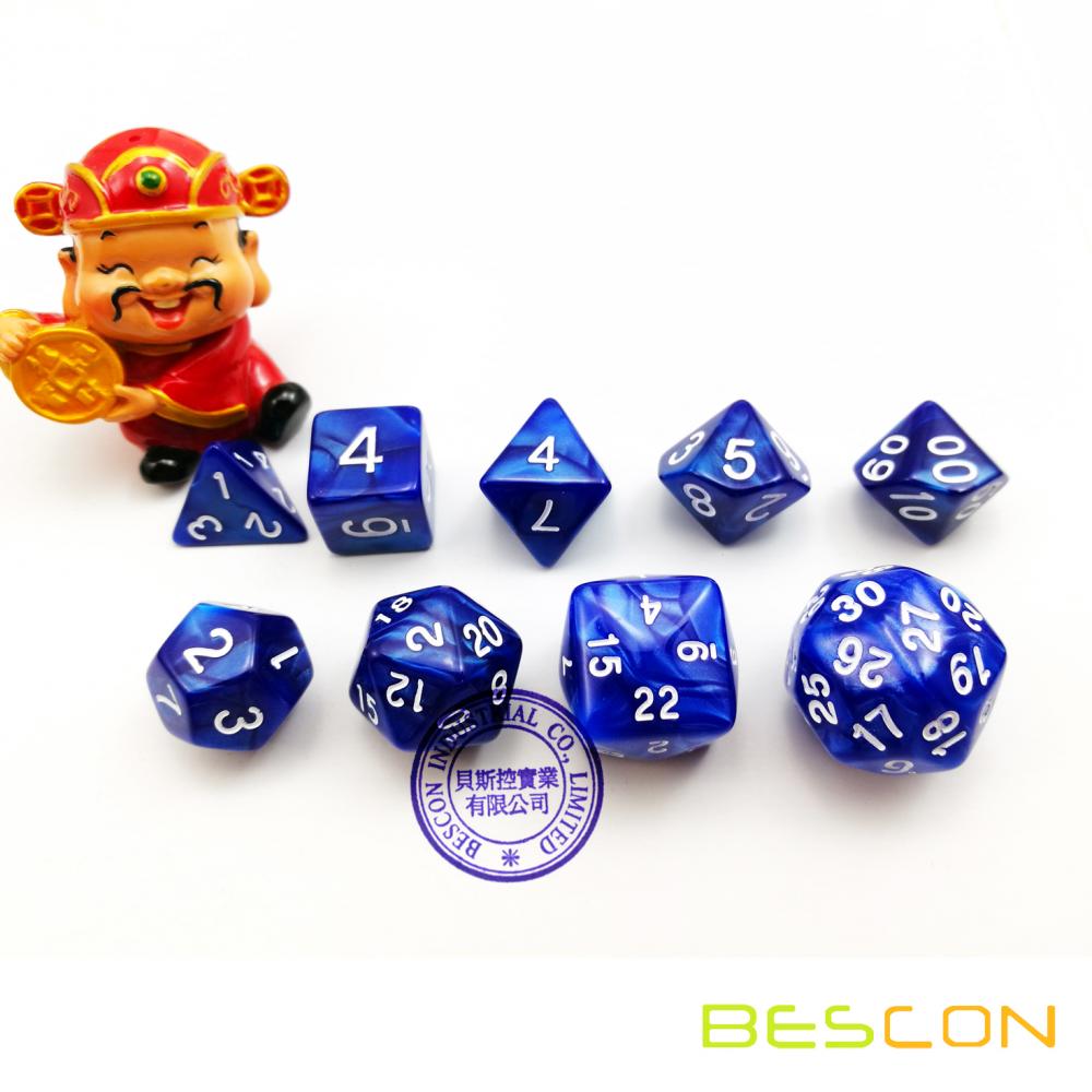 Marble Polyhedral Dice Set 5
