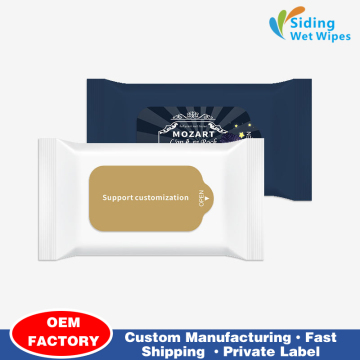 Wet wipes with thickened custom logo pattern