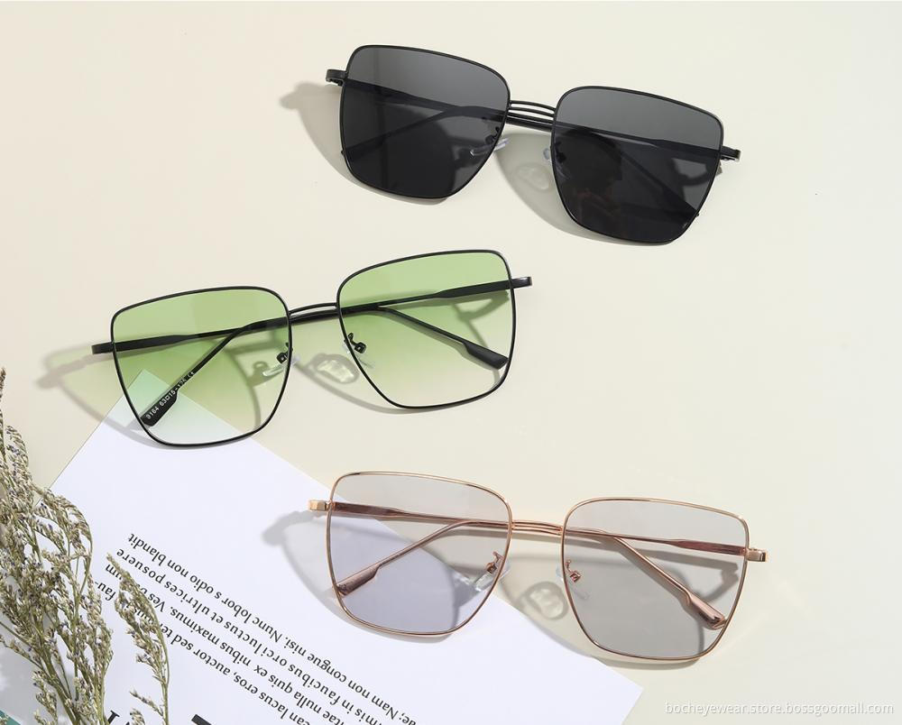 newest italy unisex fashion sunglasses square metal frame sunglasses wholesale sun glasses