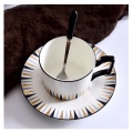 Fashion American Style Modern Deisgn Coffee Tea Set Cup and Saucer Geometry for Business Gift Restaurant Use House Use 200ml