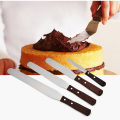 4/6/8/10inch Offset Spatula with Wood Handle Fondant Baking Pastry Tools Cake Spatula Butter Cream Frosting Knife Smoother