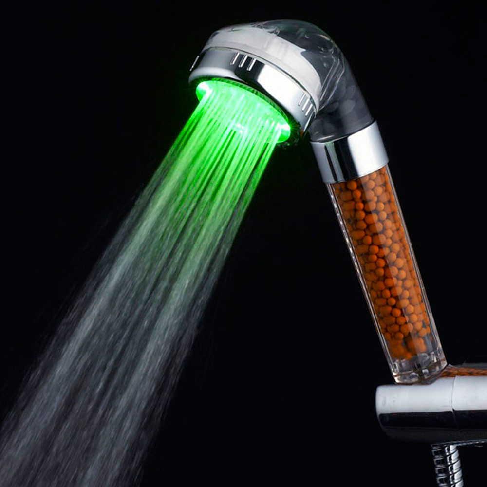 Shower Faucets RGB 7 Colorful LED Light Water Bath Bathroom Effectively Remove The Residual Chlorine Filtration Shower