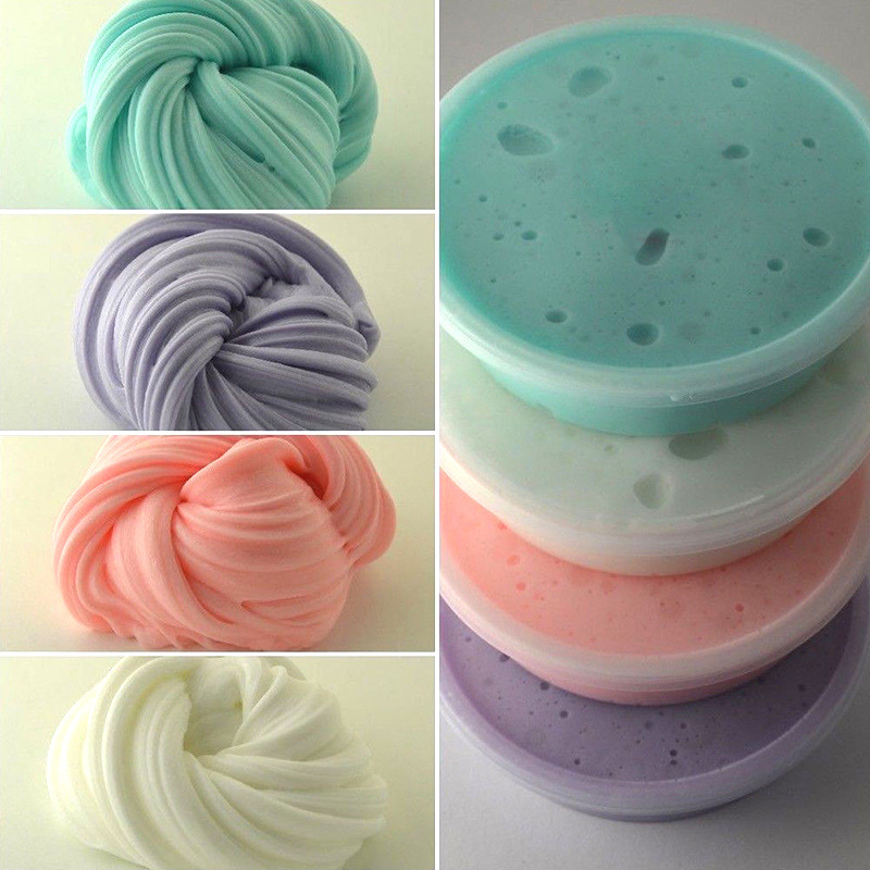 60ML Rainbow Cotton Cloud Slime Fluffy Mud Stress Relief Kids Toy Plasticine Kit Slime Clay Fluffy Play Doh Arcilla Polimerica