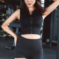 SALSPOR New Zipper Sport Sleeveless T Shirts Women Gym Yoga Running Absorb Sweat Fitness Crop Tops Sport Women Active Wear