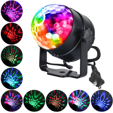 Sound Activated Rotating Disco Ball Party Lights Strobe Light 3W RGB LED Stage Lights For Christmas Home KTV Xmas Wedding Show #