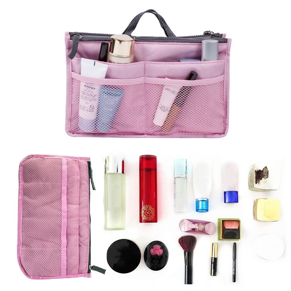 Makeup Bag Travel Toiletry Kit Tote Cosmetic Handbag Women Pouch Vanity Case Feminine Necessaire Purse Bag Organizer Insert