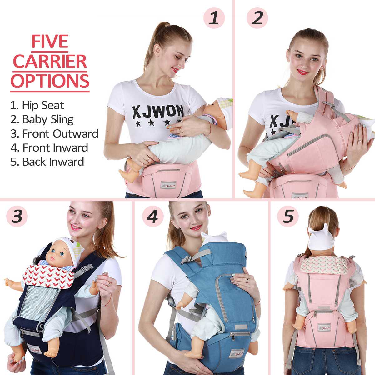 0-36 Months 3 in 1 Baby Sling Baby Carrier Infant Kid Baby Hipseat Sling Front Facing Kangaroo Baby Wrap Carrier For Baby Travel