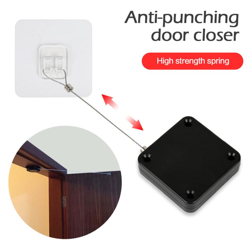 5pcs 800g Pull Automatic Door Closer Automatic Sensor Door Closer,Automatically Close For All Home Doors,Punch-Free,Rope 1.2m