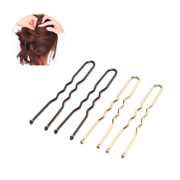 20PCS 5cm U Shape Hair Clips Bobby Pins For Women Girls Bride Hair Styling Accessories Black Gold Brown Hairpins Metal Barrettes