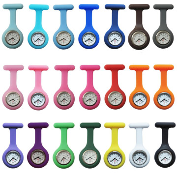 5PCs/Lot Pocket Watch Clip-On Fob Quartz Brooch Hanging Rubber Silicone Nurse Watch Fashion Casual Men Women Relogio Feminino