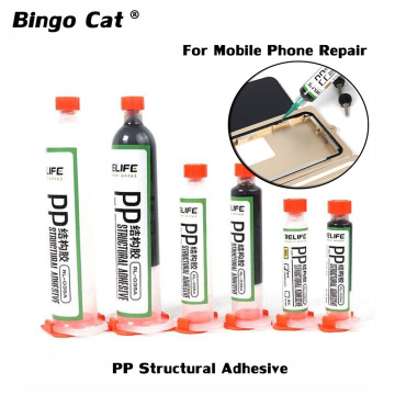 RELIFE RL035A PP Structural Adhesive Black Transparent Glue With Gun For Phone Frame Back Cover Bracket Bonding With 5 Needle