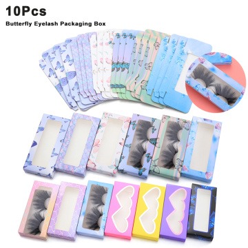 10Pcs Paper False Eyelash Packaging Box Rectangle Cardboard Lashes Box 25mm Cosmetic Empty Mink Eyelashes Case Dropship