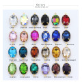 10p 13x18mm Oval crystal rhinestones Framed glass pendants necklace connector earring findings jewelry making 2-loop charm beads