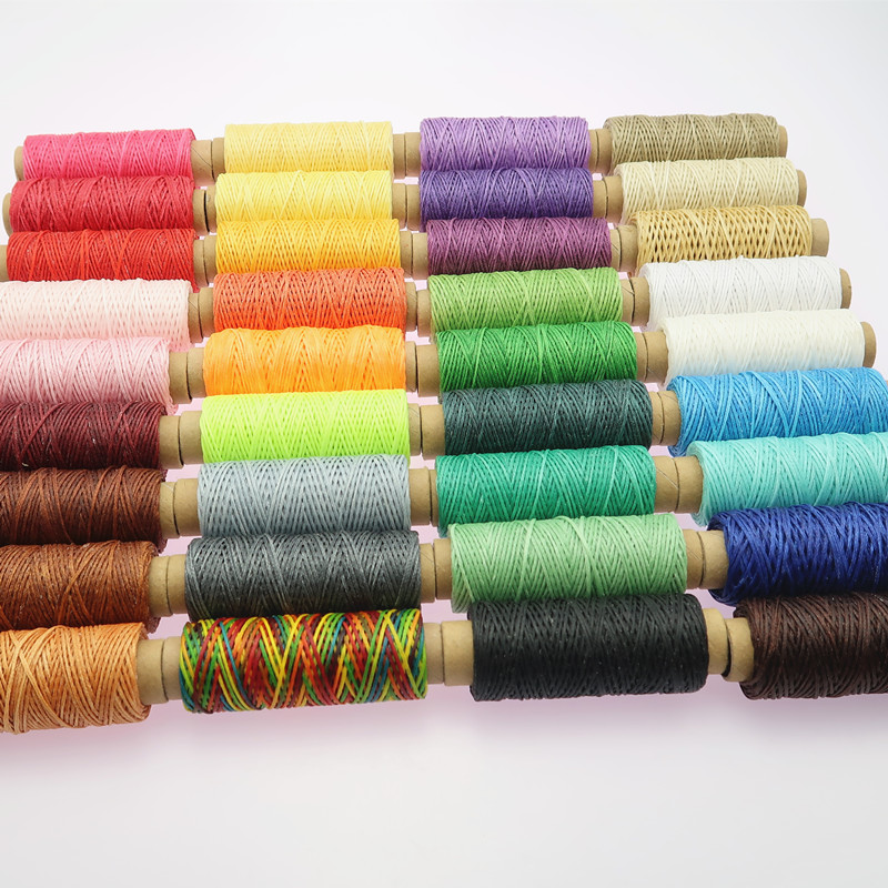 36pcs/set 50m 150D Woven 1mm Flat Wax Thread for DIY Leather Hand-Stitching Sewing Craft Leather DIY Material Sewing Thread Set