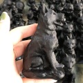 Natural Obsidian Quartz wolf Hand Carved Crystal Polished Quartz Healing Stones Gemstones For Home DIY Decorations