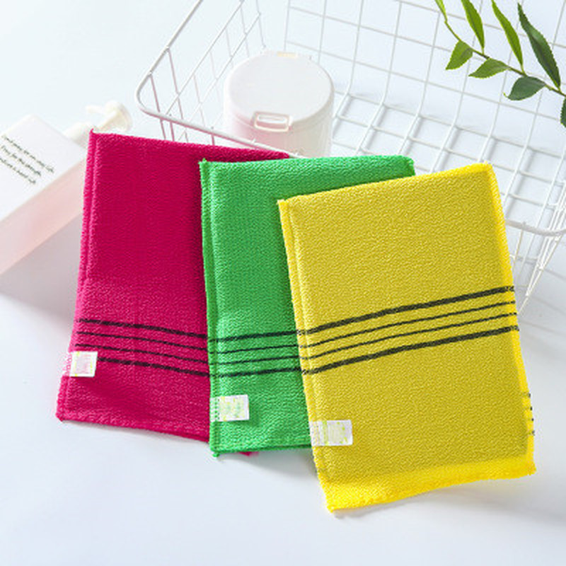 1/4pcs Double-sided Towel Korean Exfoliating Bath Washcloth Body Scrub Shower Towel Portable For Adults Coarse Grain Towel