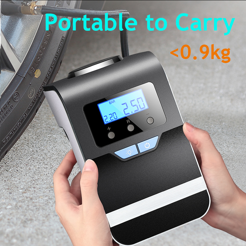 Portable Car Air Compressor Digital Tire Tyre Inflator Pump 12V with Big Light Bright Flashing Digital Pressure Gauge 150Psi