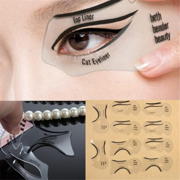 2pcs Pro Eyeliner Stencils Winged Eyeliner Stencil Models Template Shaping Tools Eyebrows Template Card Eye Shadow Makeup Tool