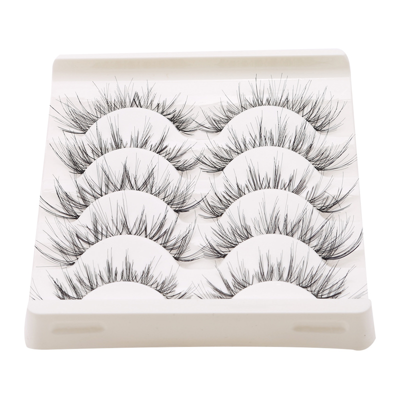 5Pair/Box Eyelashes 3D Artificial Fiber Long Lasting Lashes Women Volume Eyelashes Extension False Eyelashes