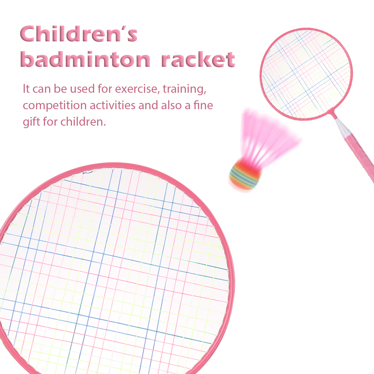 2pcs Child Professional Badminton Rackets Set Family Double Badminton Racquet iron alloy Lightest Playing Badminton With Bag