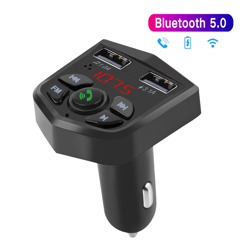 3.1A Dual USB Charger For Car Bluetooth 5.0 Car Handsfree Kit Wireless Bluetooth FM Transmitter LCD Car MP3 Player