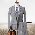 (Jacket + vest + pants) 2019 men's slim suit, high-end business plaid suit jacket, men's wedding banquet dress three-piece