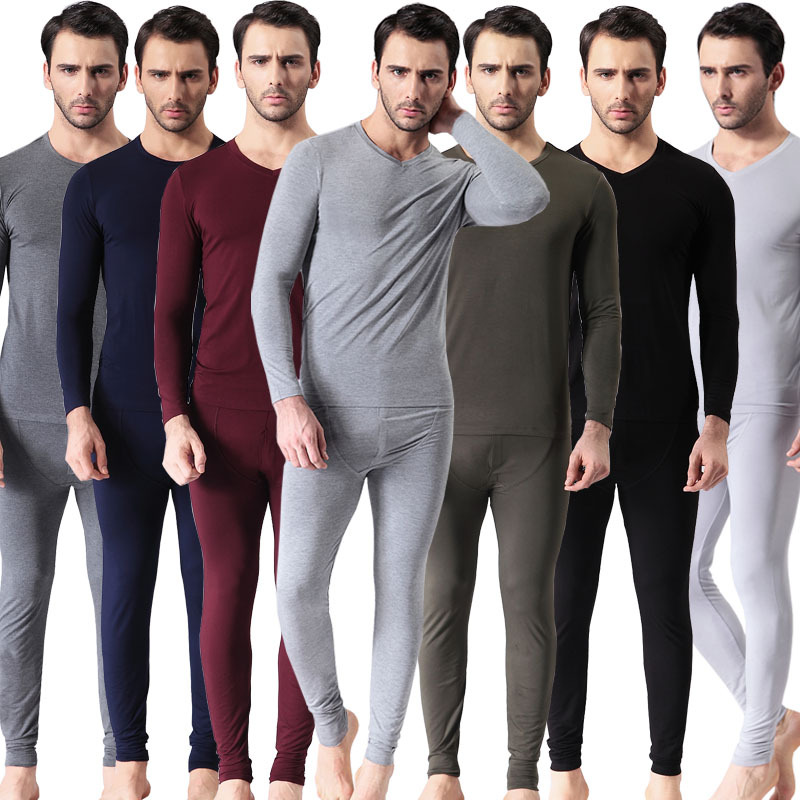 Ultra Soft 95% Bamboo Viscose Thermo Underwear Bodysuit Men Long Sleeve V Neck Undershirt Autumn Winter Tops Man Plus Size 4XL