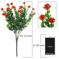 8Pcs Artificial Flowers Outdoor Uv Resistant Plants, 8 Branches Faux Plastic Greenery Shrubs Plants Indoor Outside Hanging Plant