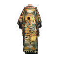 Fashionable Summer Holiday Batwing Sleeve Maxi Robe Oversize Kaftan Dashiki Floral Beach Long Dress kaftan silk dress