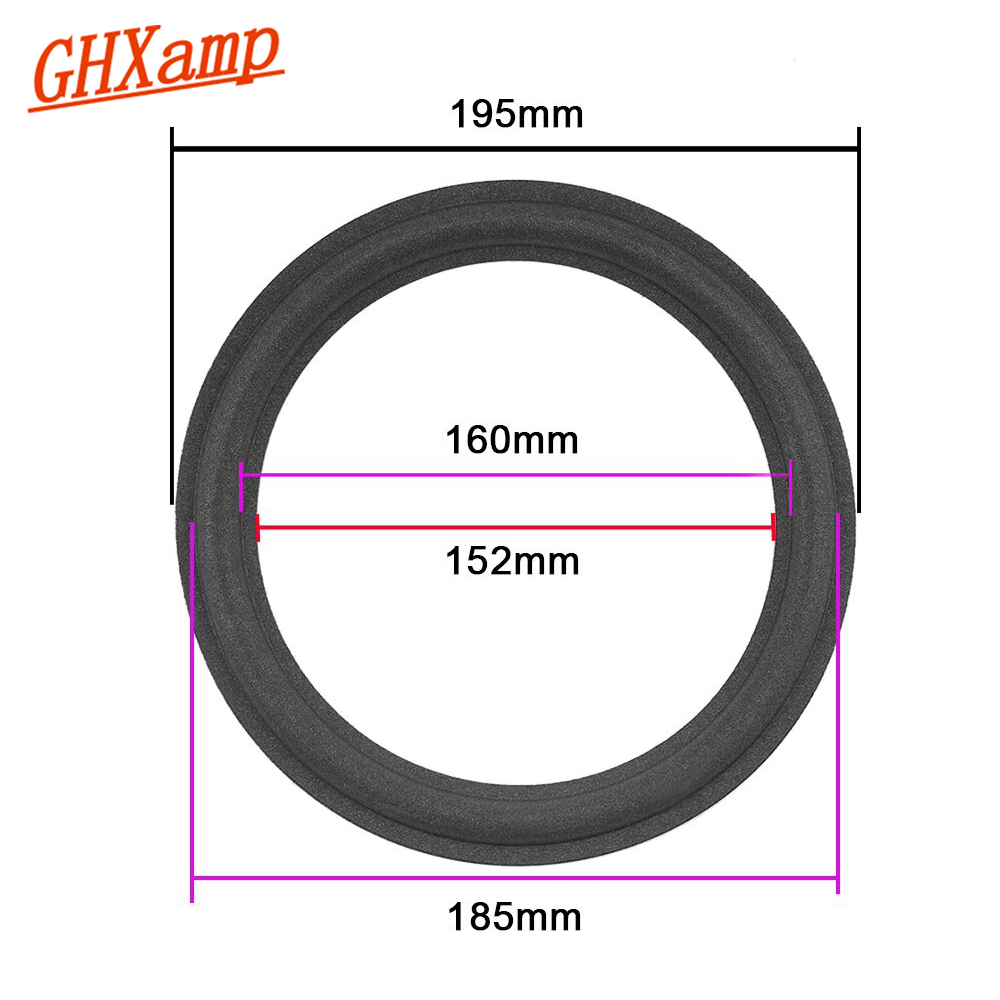 Ghxamp 8 inch Speaker Suspension Foam Surround side 195mm Woofer Speaker Repair Parts For A608 A0108A 2PCS