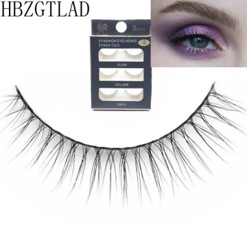 NEW 3D Mink Lashes Natural short Full Strip Lashes Transparent terrier Short Mink Lashes Style False Eyelashes