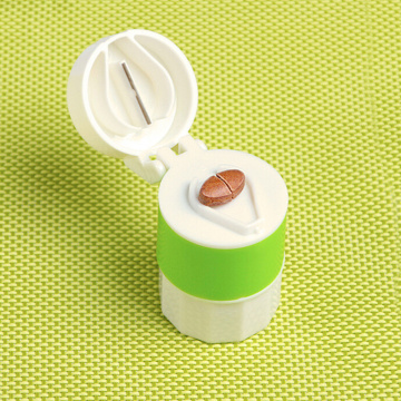 1pc Pill Crusher Grinder Splitter Divider Cutter Storage Case Plastic Container Box Combined Pill Cutter