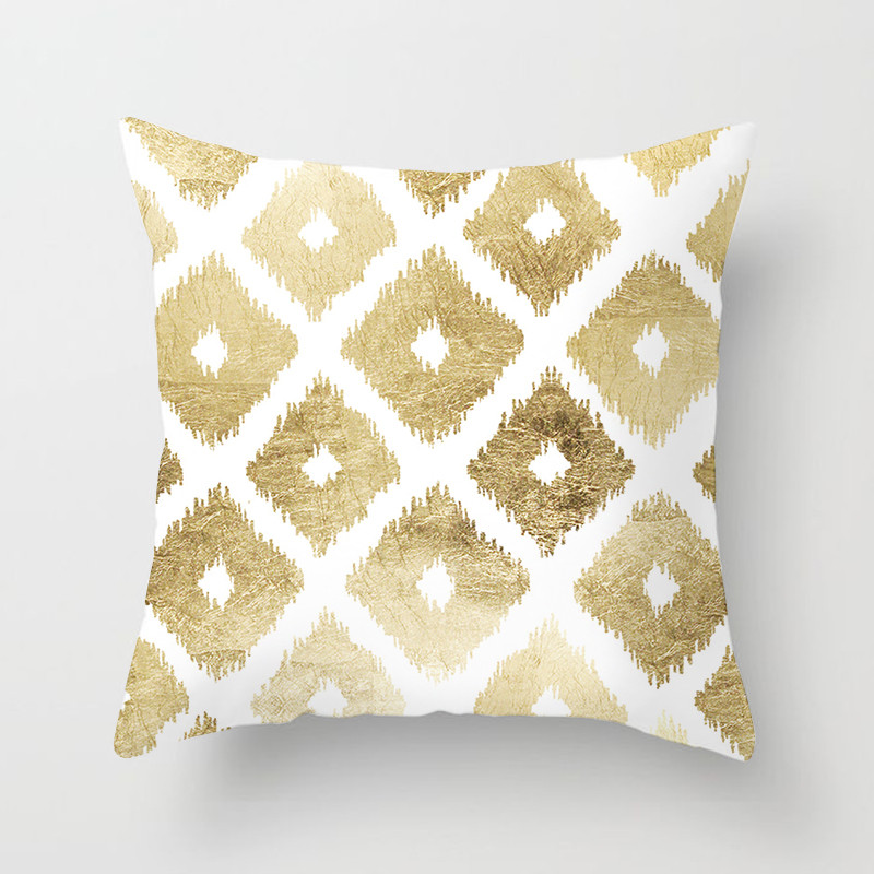 Fuwatacchi Simple Decorative Pillowcases Gold Lines Cushion Cover Geometric Shape Soft Pillow Covers For Home Sofa Chair Pillows