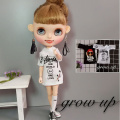 30cm Doll's Blyth Clothing White,black Blyth Long T-shirt for 1/6 Doll Accessories Fit( blyth,barbies,azone,ob24,1/6 Doll)