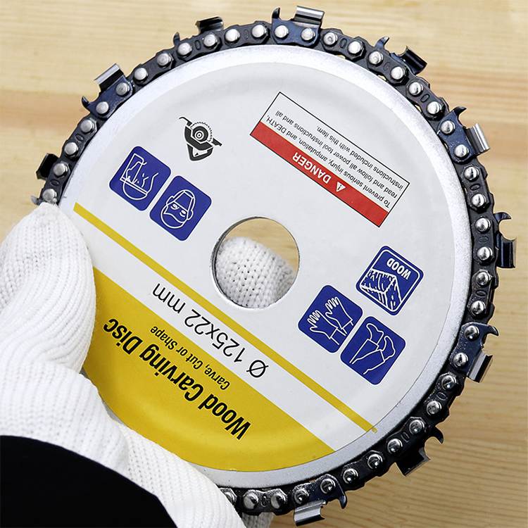 BINOAX 5 Inch Grinder Disc and Chain 14 Tooth Fine Abrasive Cut Chain For 125x22mm Angle Grinder