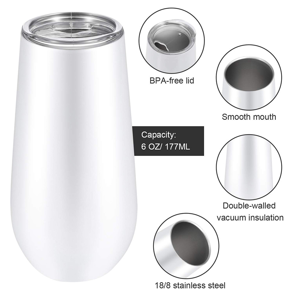 1Pc 6oz Double-Wall Stainless Steel Vacuum Insulated Cup Coffee Tea Mug Tumbler Drinkware Vacuum Flasks Thermoses