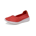 Red Ballet Flats Woven Shoes